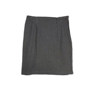 Real Comfort Black & White Gingham Plaid Pleated Pencil Skirt